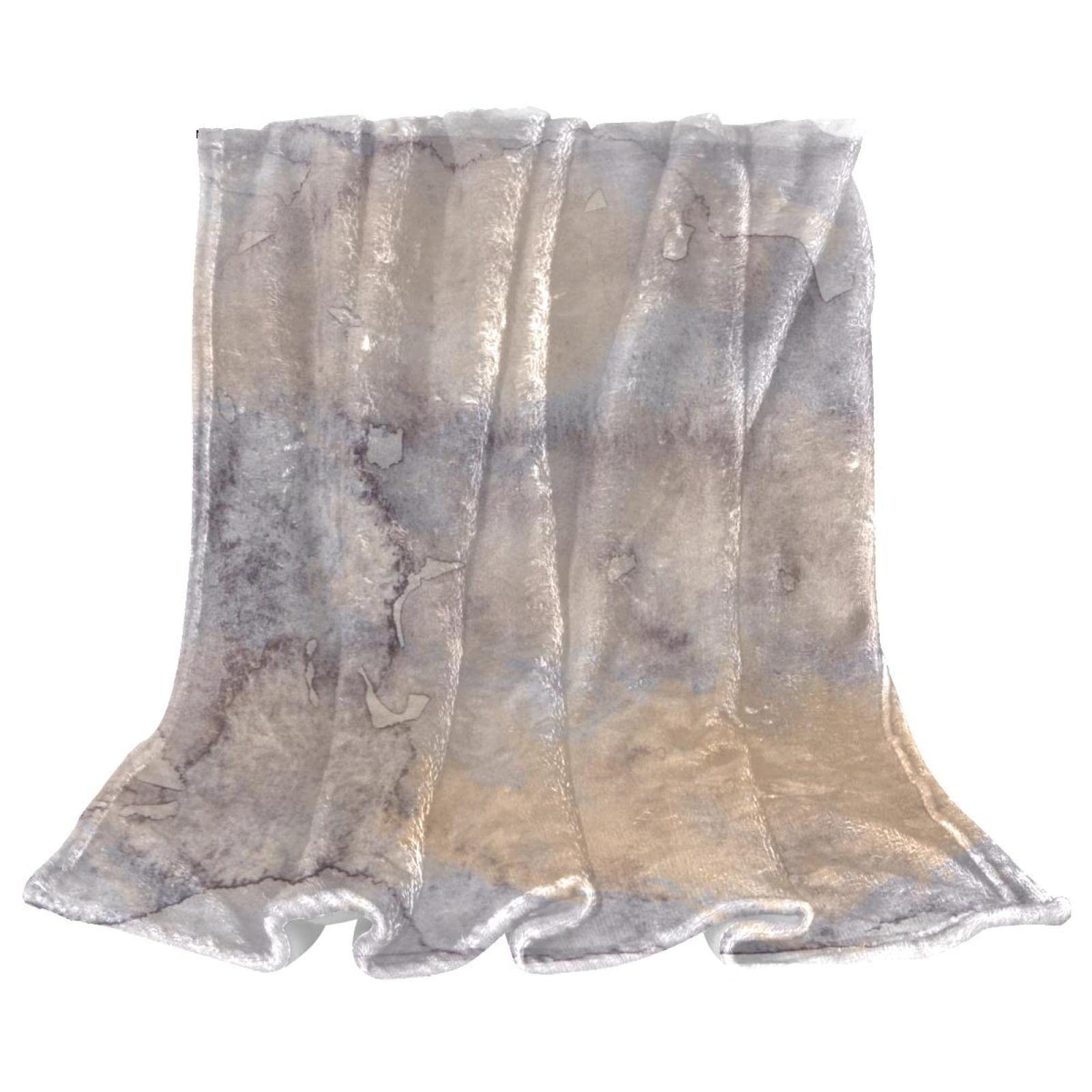 Couvre-lit doux TBOUOBT couverture moelleuse aquarelle grise enfant