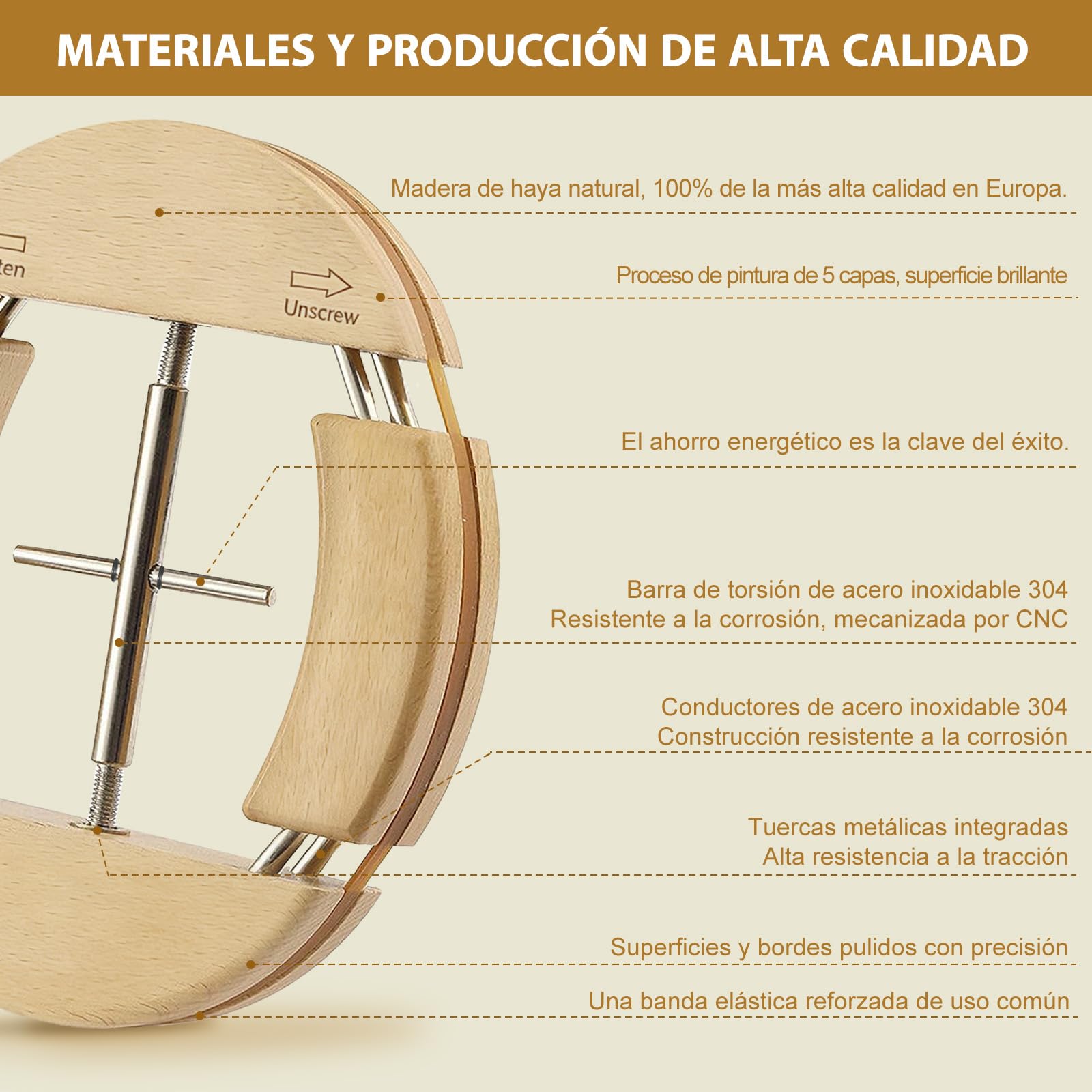 Extensor de sombreros de madera de haya cuatro vías