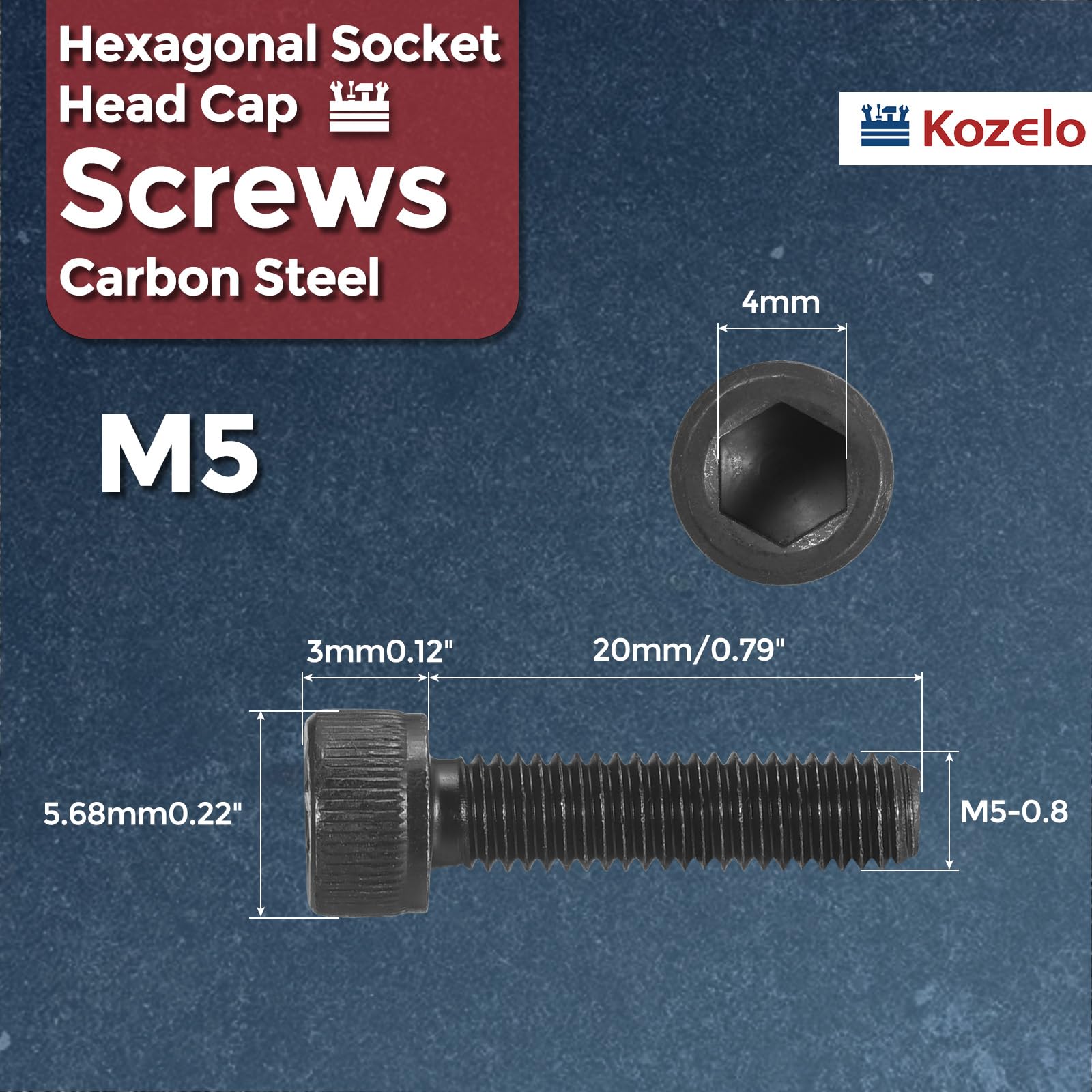 Kozelo 100pcs Socket Head Cap Screws - Image 2