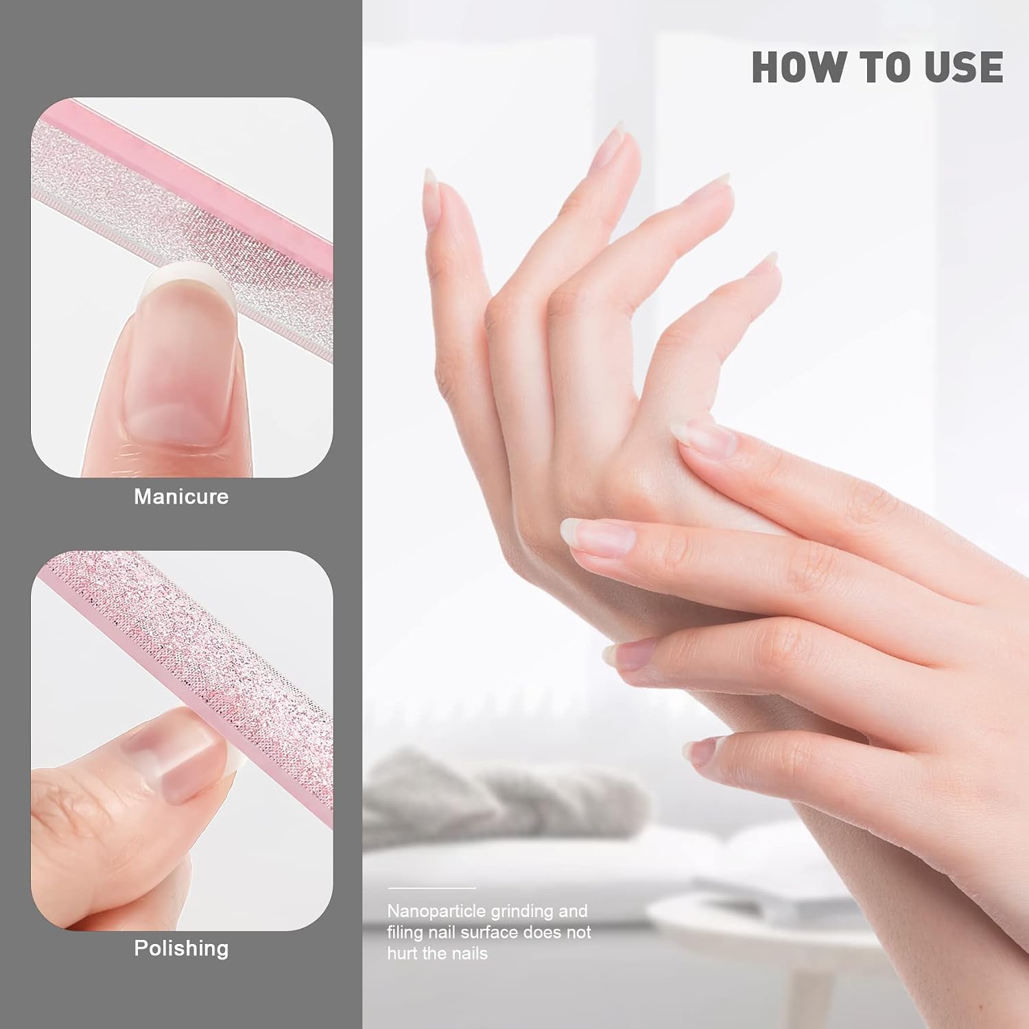 BEZOX Crystal Glass Nail File (2pcs), Long Lasting Nano Tempered Glass Perfect for Nail & Toenail - Image 4