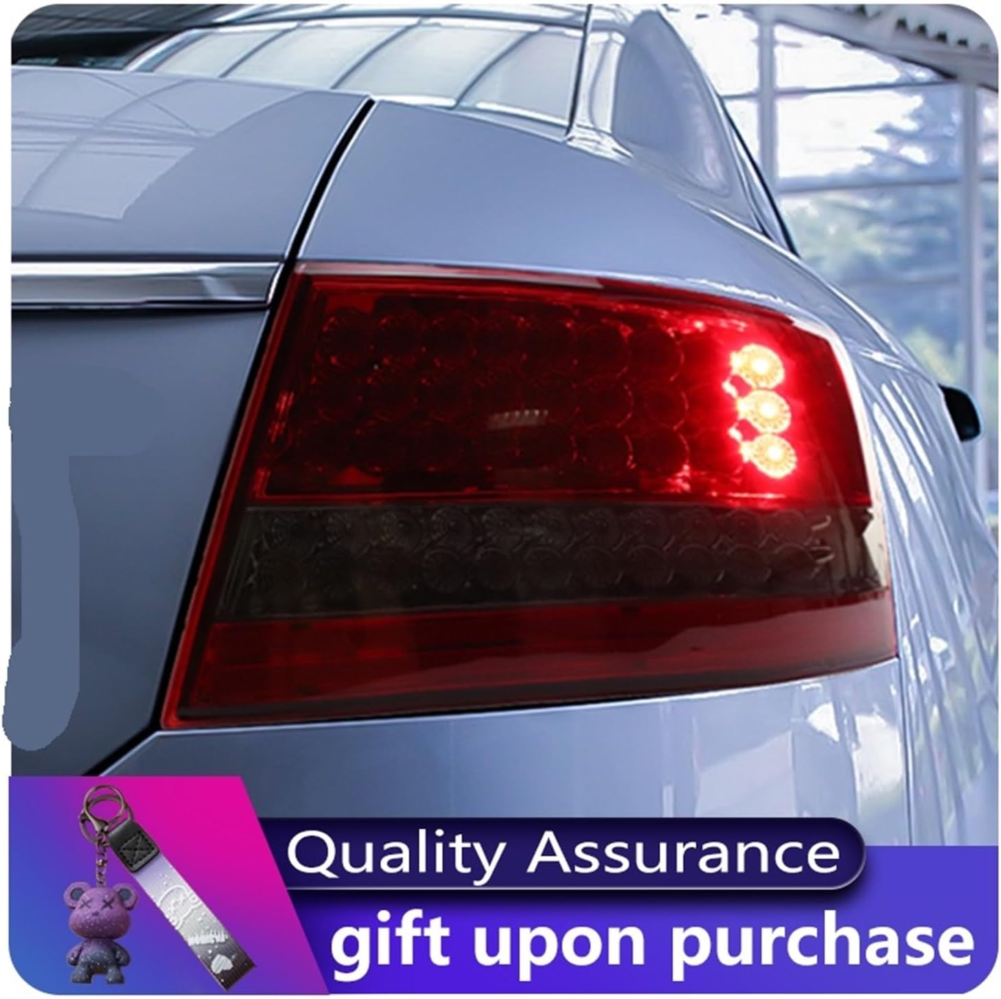 2 PCS Car Taillight Compatible for Audi A6L 2005-2008 DRL Brake Lamp Dynamic Turn Signal(Black)