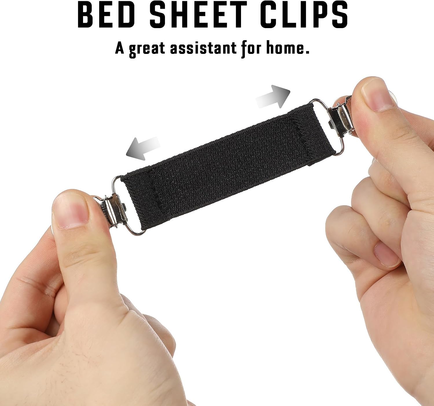 6 Pcs Bed Sheet Clips Elastic Fasteners with High Strength Alloy and Cloth Material, Easy to Use Bedding Straps to Hold Sheets in Place for Home and Bed