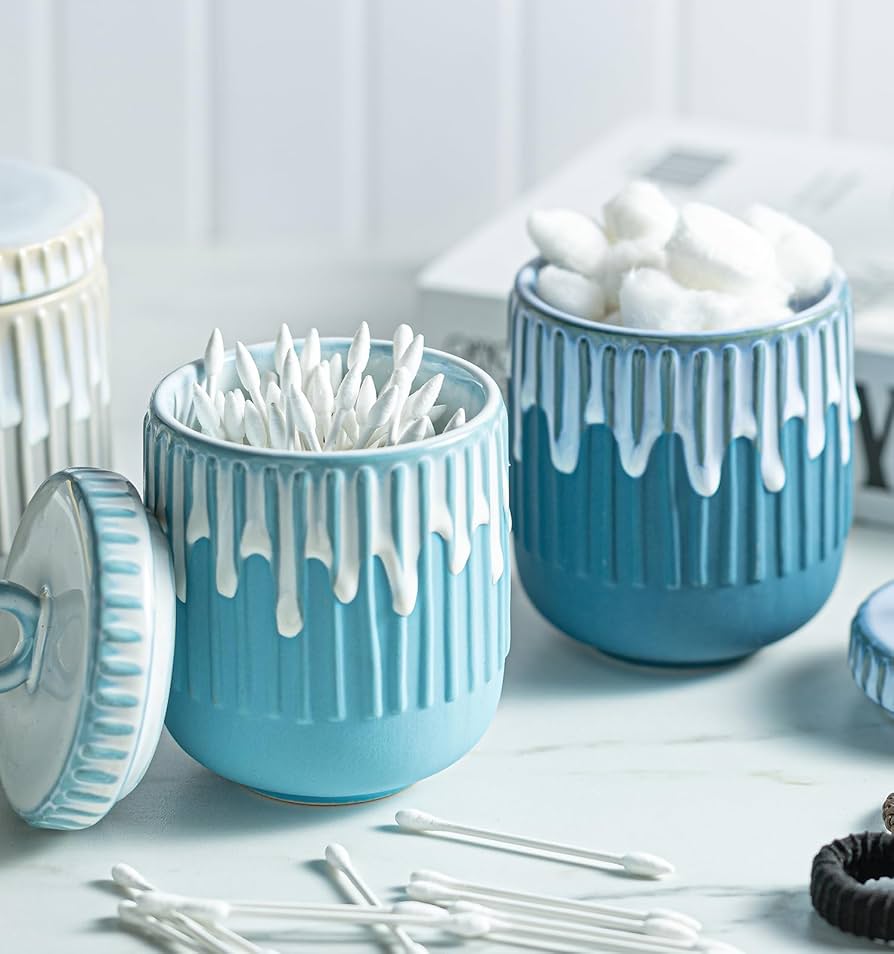 Home Tbestmax Clear Qtip Holder Plastic Cotton Swab Ball Pad Organizer