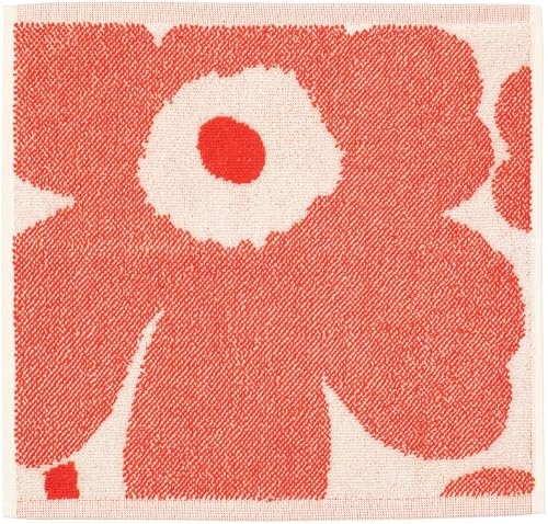 MARIMEKKO Unikko Red Mini Towel – Floral Cotton Terry Washcloth – Iconic Floral 