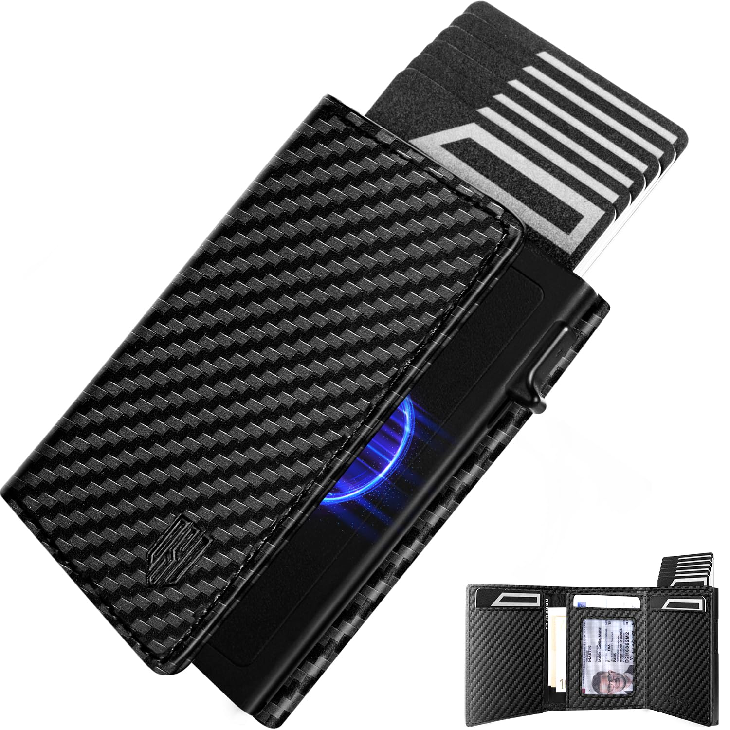DODENSHA MagSnap Portmonee Herren I Slim Wallet mit Münzfach I Kreditkartenetui Geldbeutel für 10+ Karten I Magnetischer Verschluss Geldbörse Herren I RFID Schutz