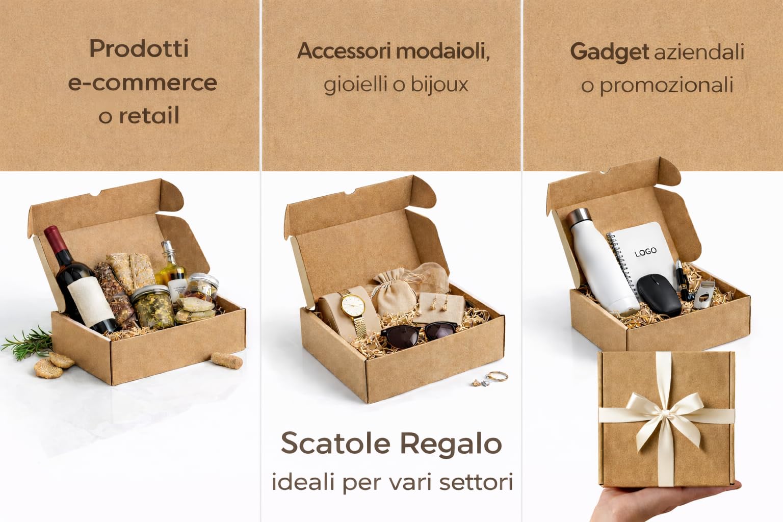 20 Scatole Avana 40x30x10h cm Fustellate Automontanti in Cartone per Spedizioni e E-commerce
