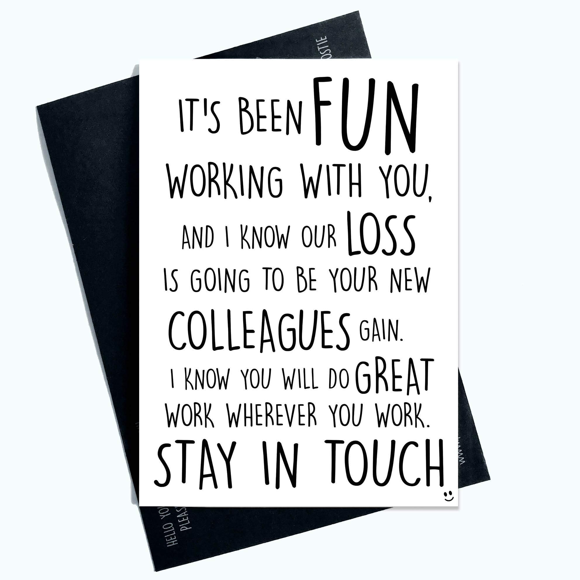 Coworker Leaving Card - Funny New Job Card - Good Luck Congrats - Blank Inside - A5 Size - Modern Style - 20 Pack