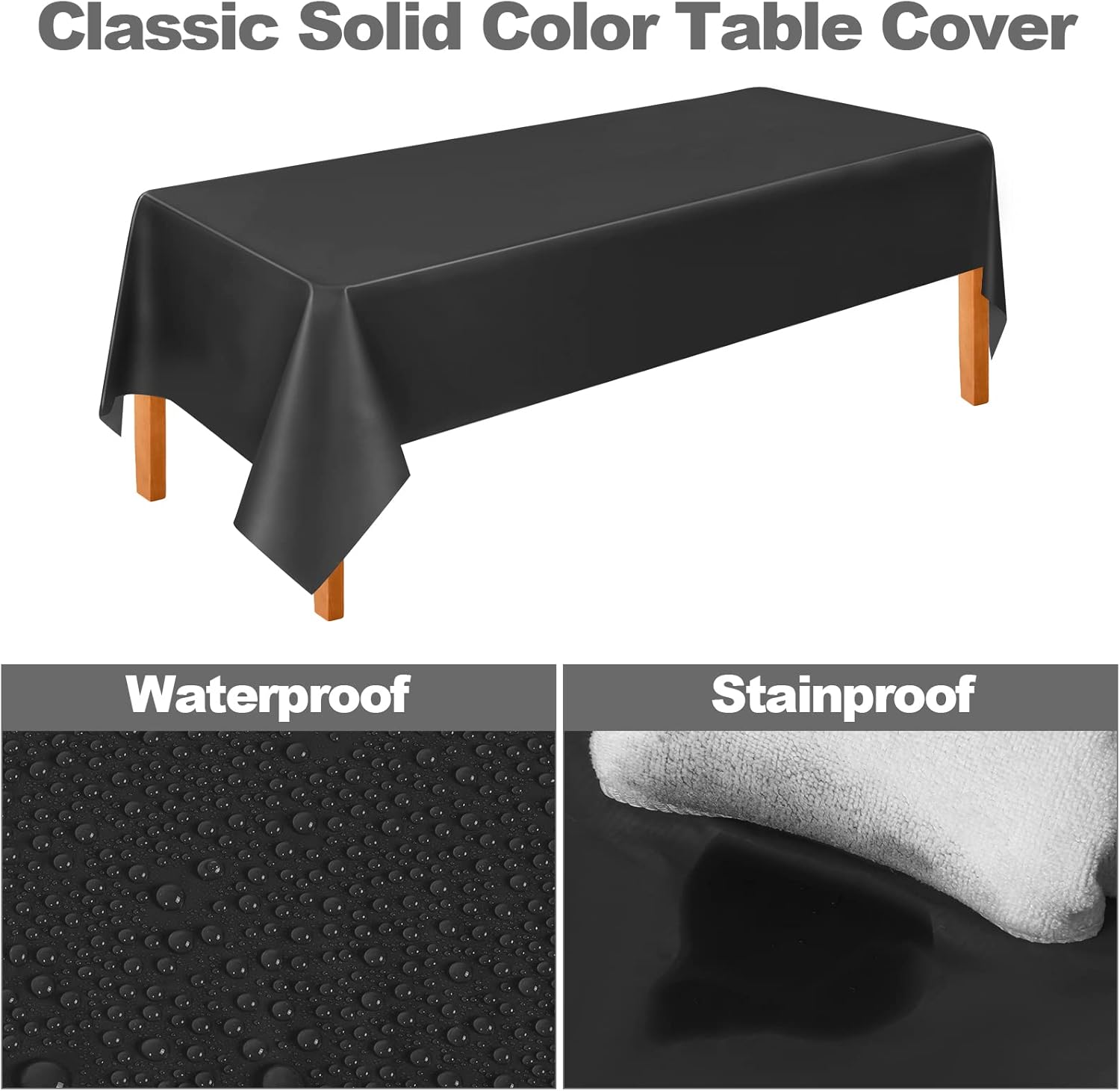 Ruisita 193 Pieces Black Dinnerware Set Solid Tableware Set Including Disposable Paper Plates, Cups, Napkins, Cutlery, Table Cover for Party Supplies : Health & Household