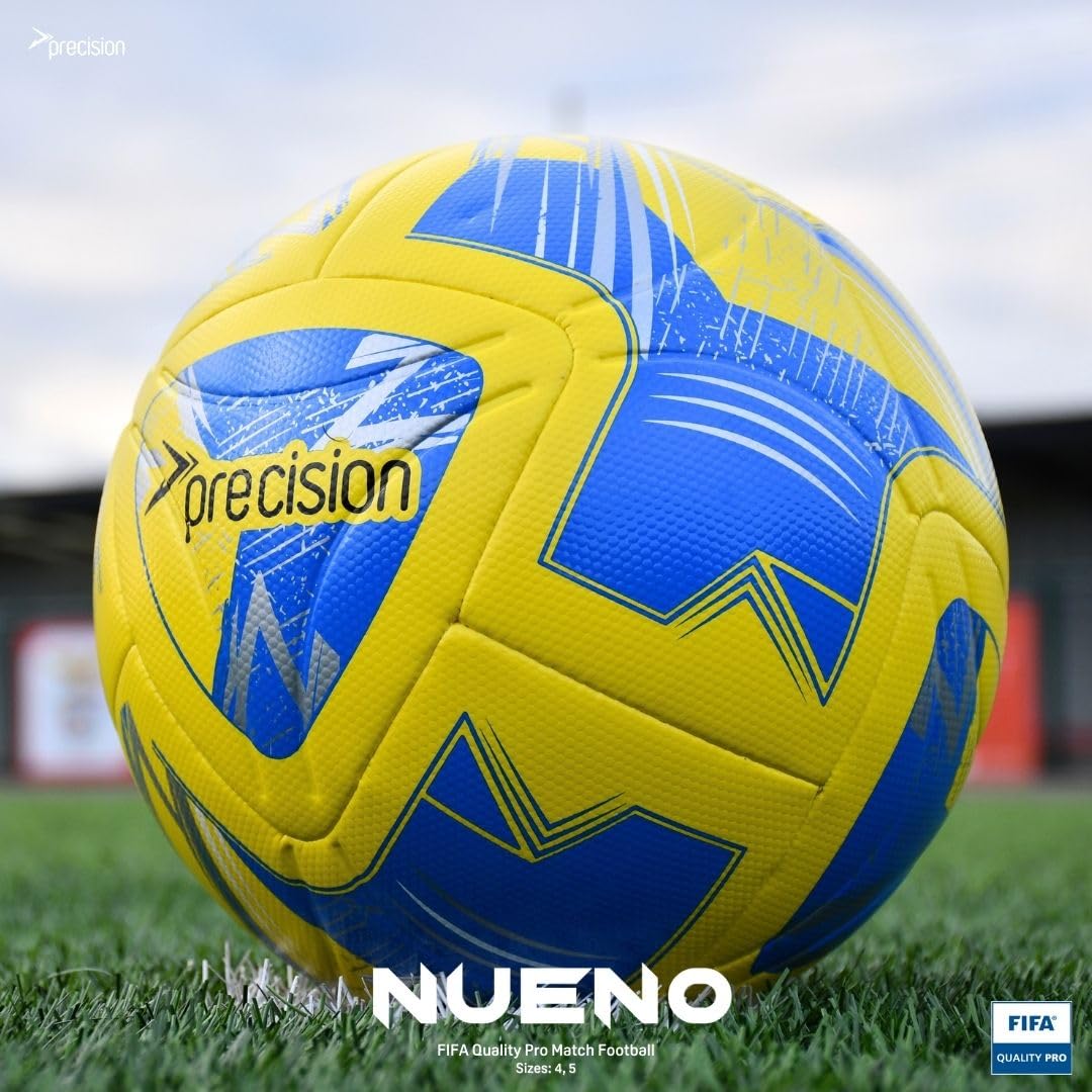 Precision Nueno FIFA Quality Pro Match - Balón de fútbol híbrido de 8 Paneles con Poliuretano Plateado Anli 1.20, Pelota Profesional Altamente Duradera 2024