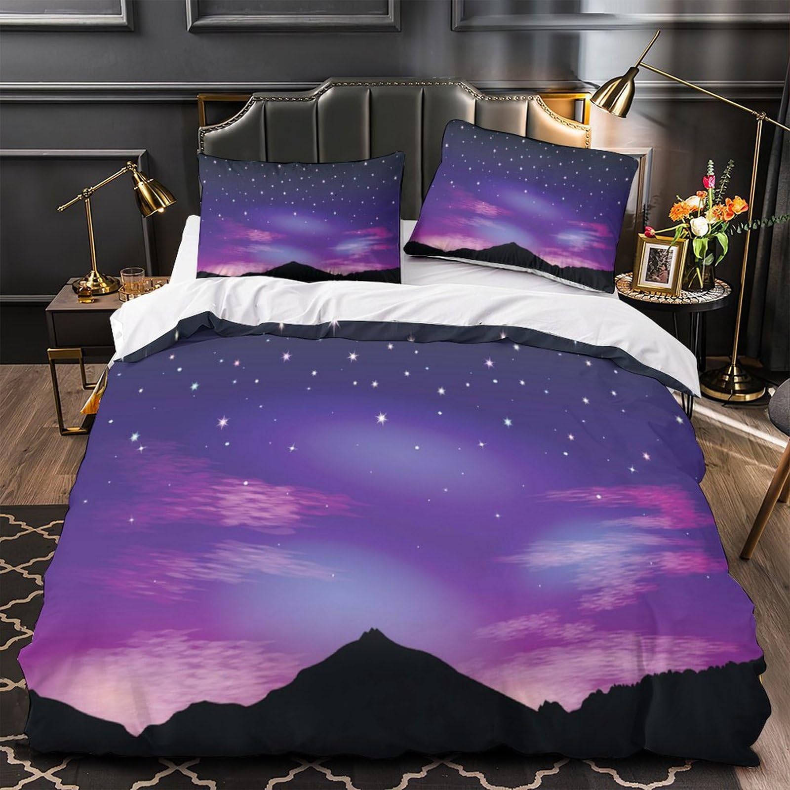 Housse de couette 200x200cm imprimé 3D faune fantastique hypoallergique