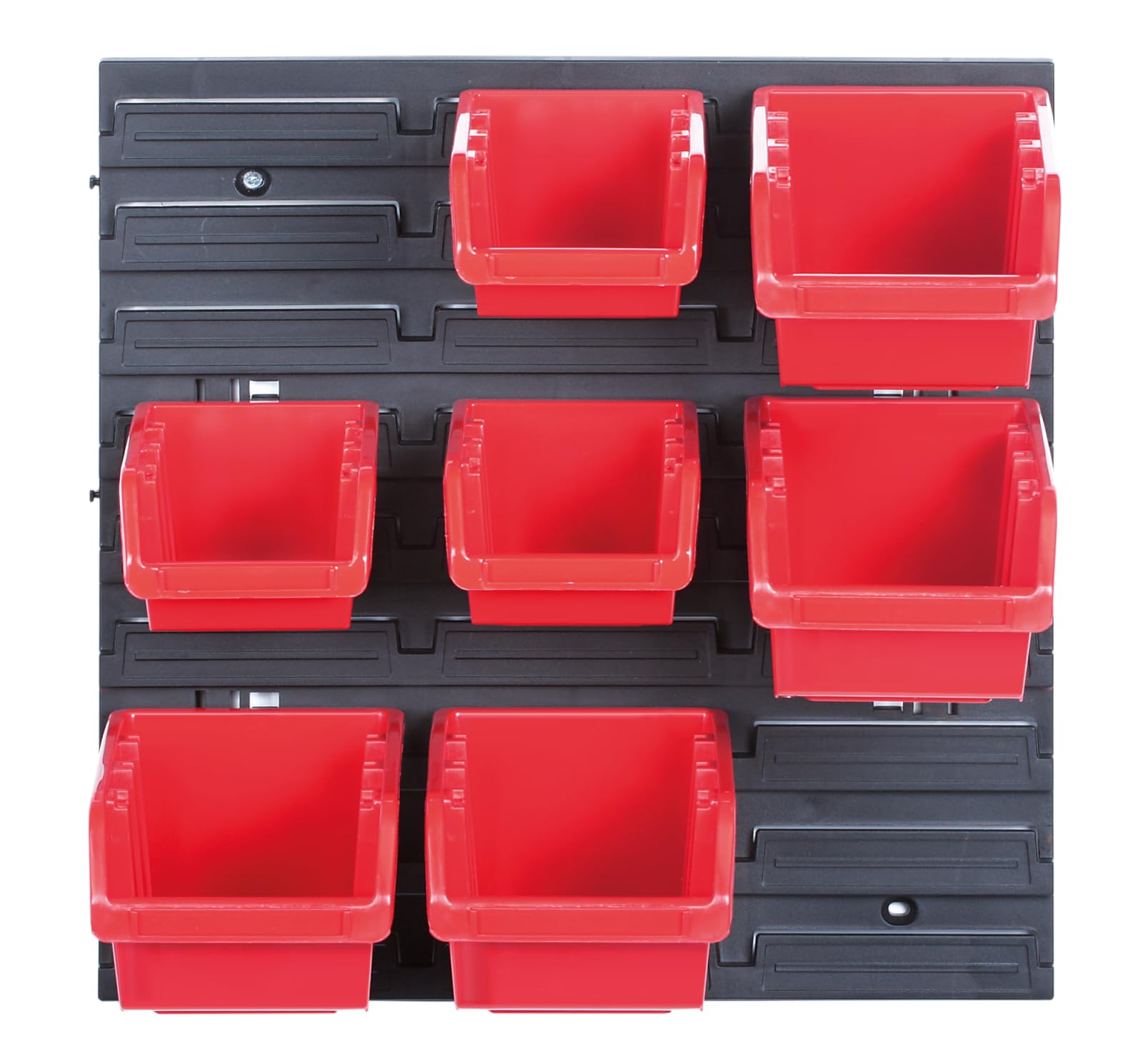 B2c White, Red Wall Mounted Tool Peg Board Set Garage Storage Bins Workshop Rack Shed Organiser 50 Models Various Shapes And Layouts Small Medium Large (Model 29)
