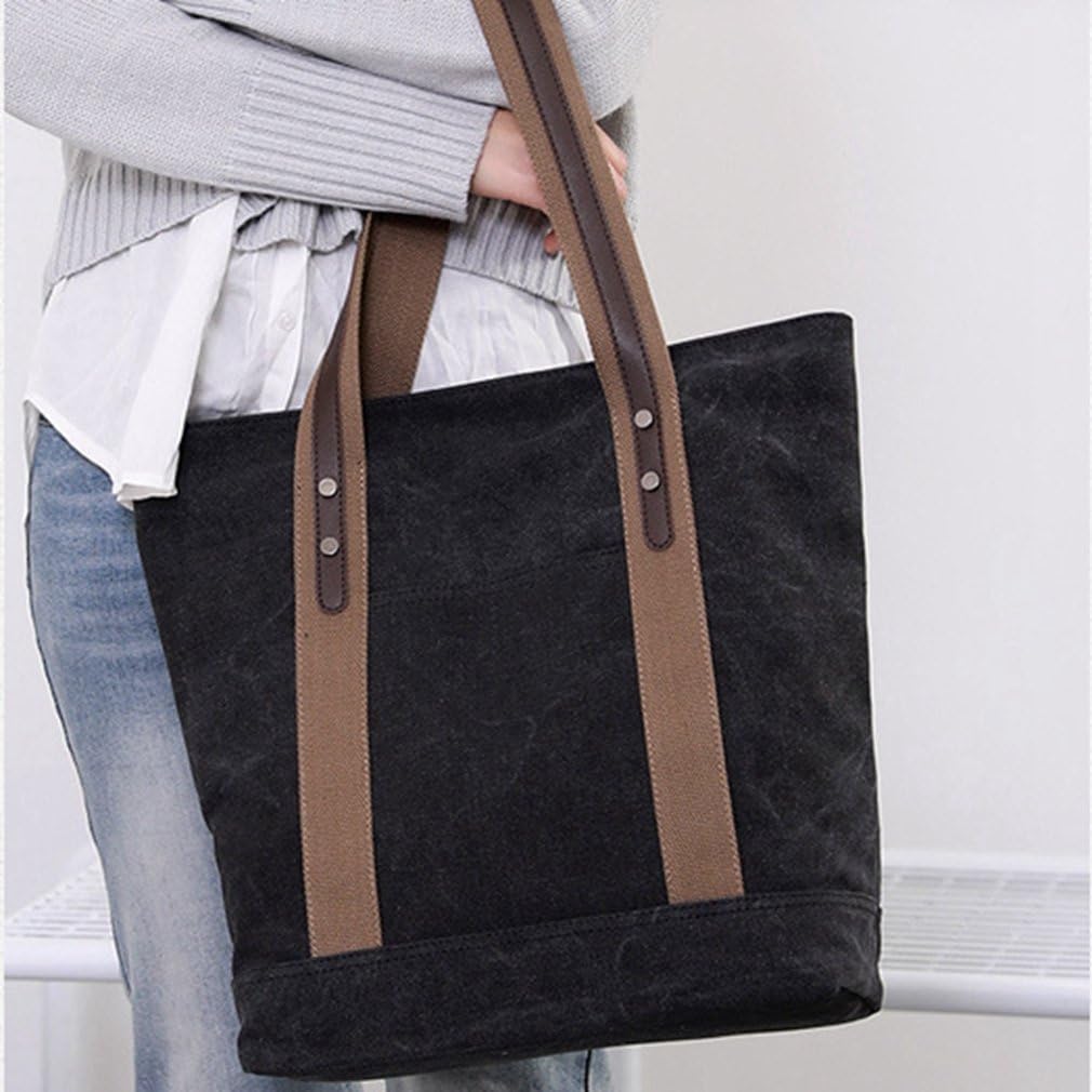 Sunshinejing Women's Canvas Shoulder Bags Retro Casual Handbags Work Bag Tote Purses - Image 5