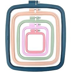 MUFEKUM Square Embroidery Hoops, Cross Stitch Hoop and ABS Plastic Embroidery Hoops for Sewing, Needlework, Cross Stitch, Embroidery Projects (5PCS-3", 4.3", 6.5", 8.7", 11")