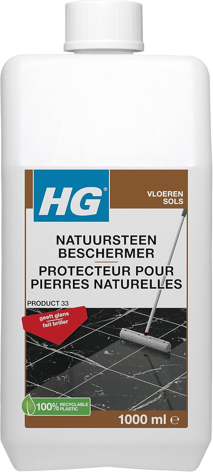 HG Natuursteen Beschermer, Product 33, Voor Het Laten Glanzen En Beschermen Van Natuurlijke Stenen & Marmeren Vloeren, Anti-Slip Formule - 1 Liter (201100103)
