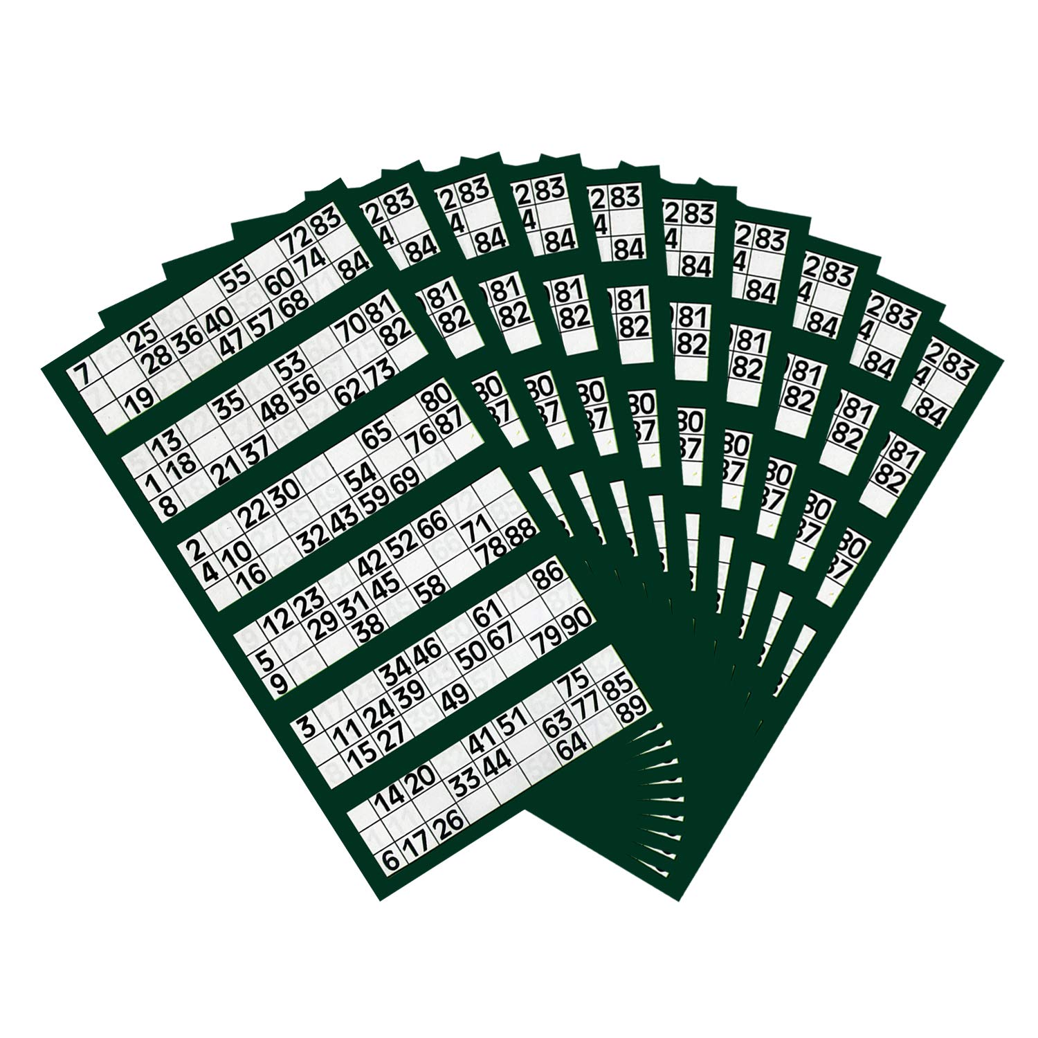 M1SS 10 x 480 Large Bingo Tickets Pads - 6 to View Bingo Flyers (Dark Green)