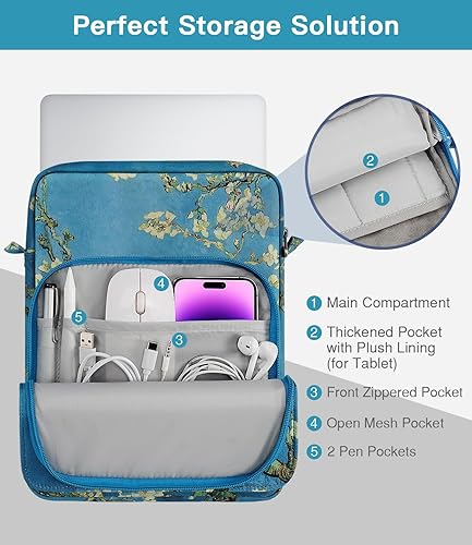 Vista 130 de MoKo Funda para tablet de 9 a 11 pulgadas, con asa para el hombro, se adapta a iPad Air M3 de 11 pulgadas, iPad A16 2025, Pro de 11 pulgadas, iPad