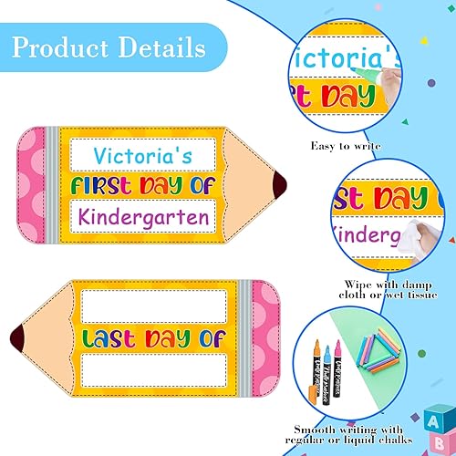 Miniatura 7 de D24TIME Letrero de pizarra de tiza para el primer y último día de escuela, letrero de primer día de jardín de infantes preescolar para niños y