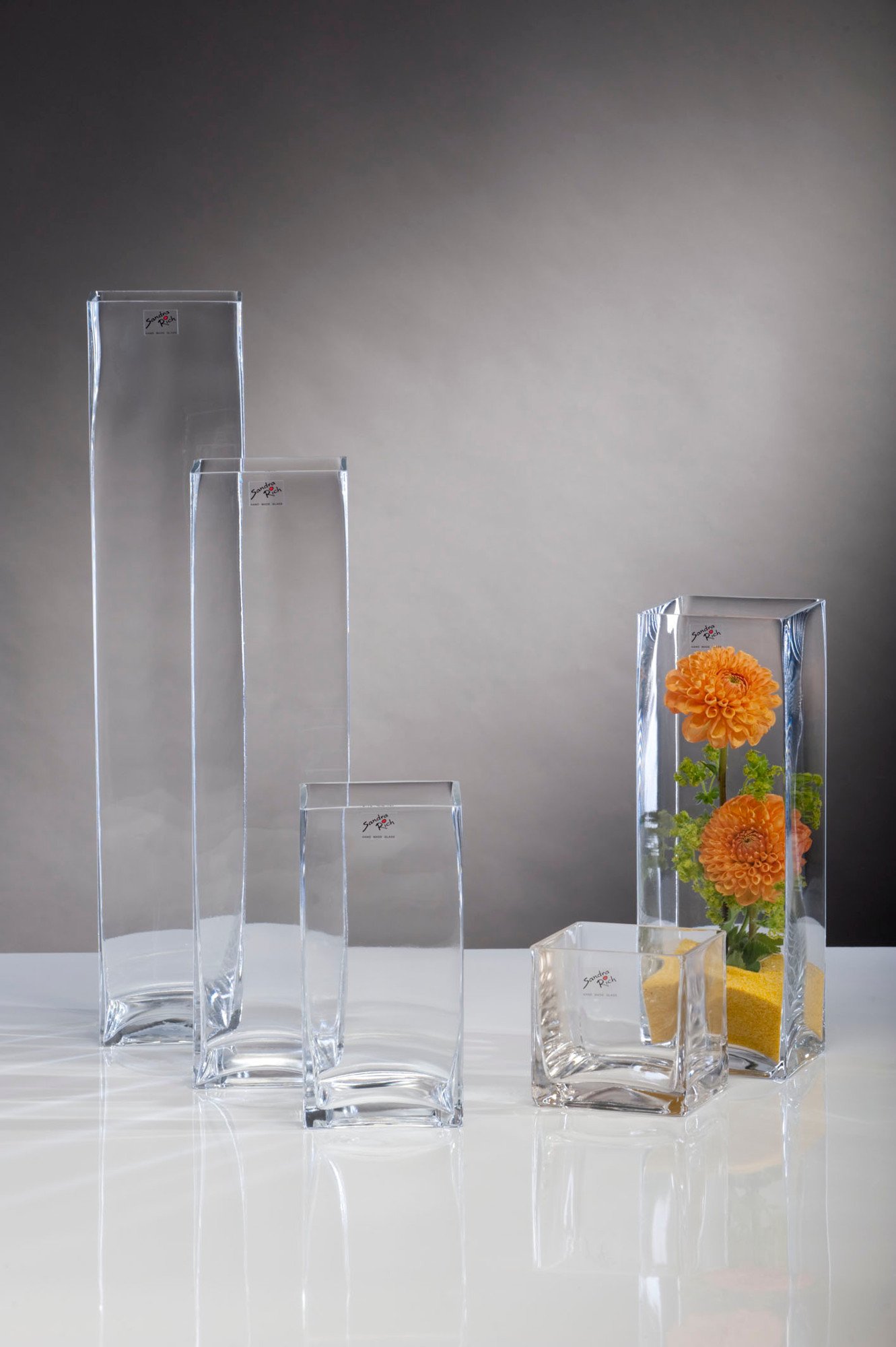 VASO QUADRATO IN VETRO CM 10X10X10 TRASPARENTE