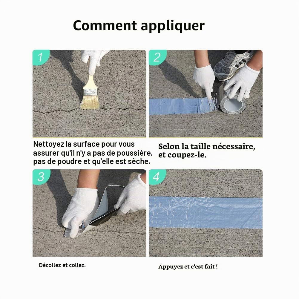 Ruban adhésif solide en aluminium pour réparation de toit et mur de tuyau de 30 cm de largeur 5 m de large