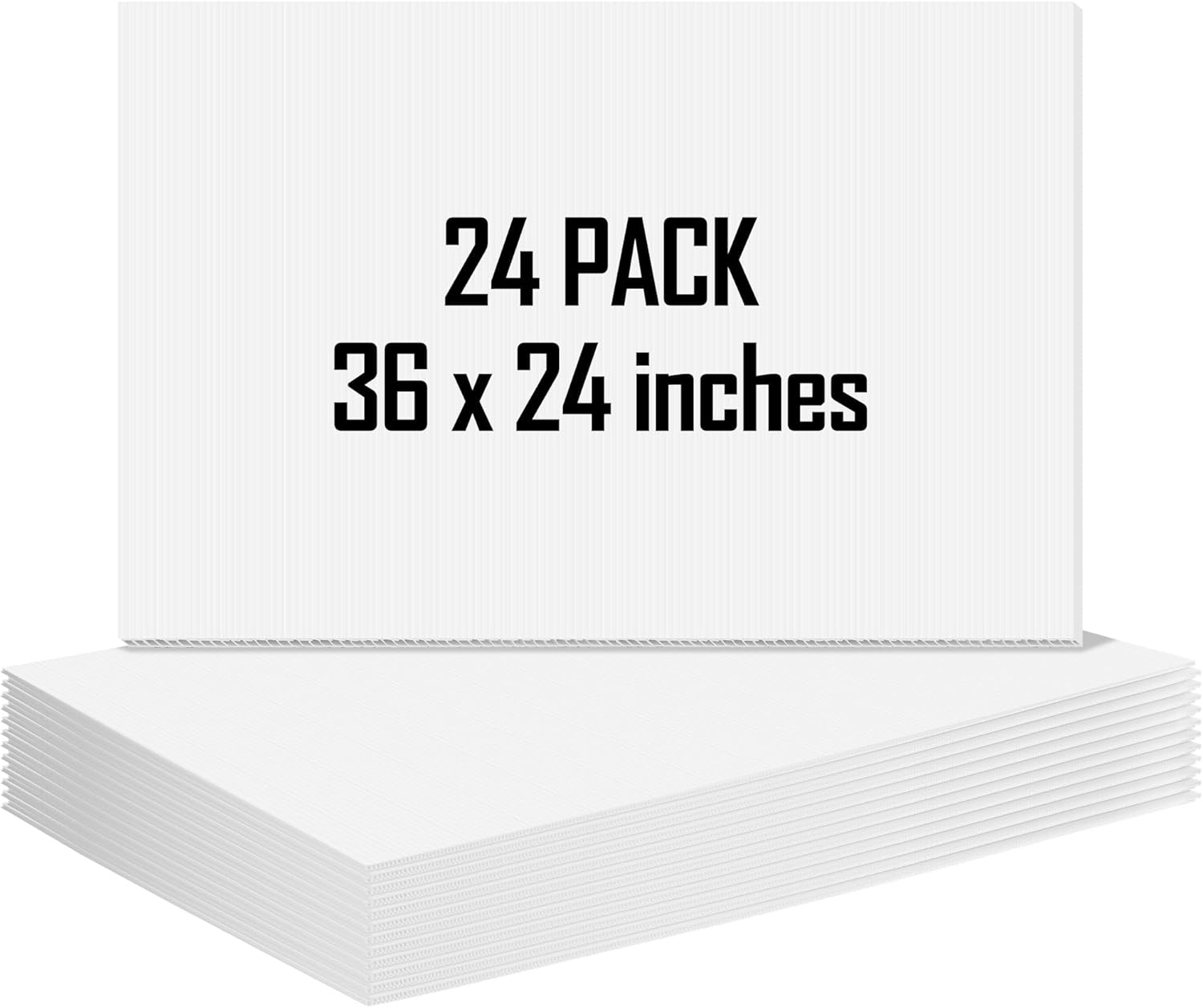 12 Pack 24 x 36 Inch Corrugated Plastic Sheet Blank Yard Signs Double Sided White Corrugated Poster Board Signs Thick Waterproof Lawn Sign for Indoor Outdoor Garage Sale Birthday Party Decor