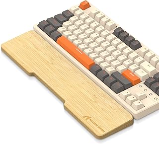Attack Shark 87 Keys Natural Bamboo Wrist Rest,Ergonomic Keyboard Wrist Support for Improved Typing Gaming Comfort,Eco-Friendly,Moisture-Resistant,Wood Feel,Non-Slip,for 75%/80% Layout Quiet Keyboard
