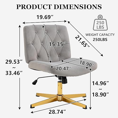Miniatura 2 de NIOIIKIT Silla de escritorio para oficina en casa, silla giratoria de altura ajustable, silla giratoria tapizada de terciopelo, silla ejecutiva para