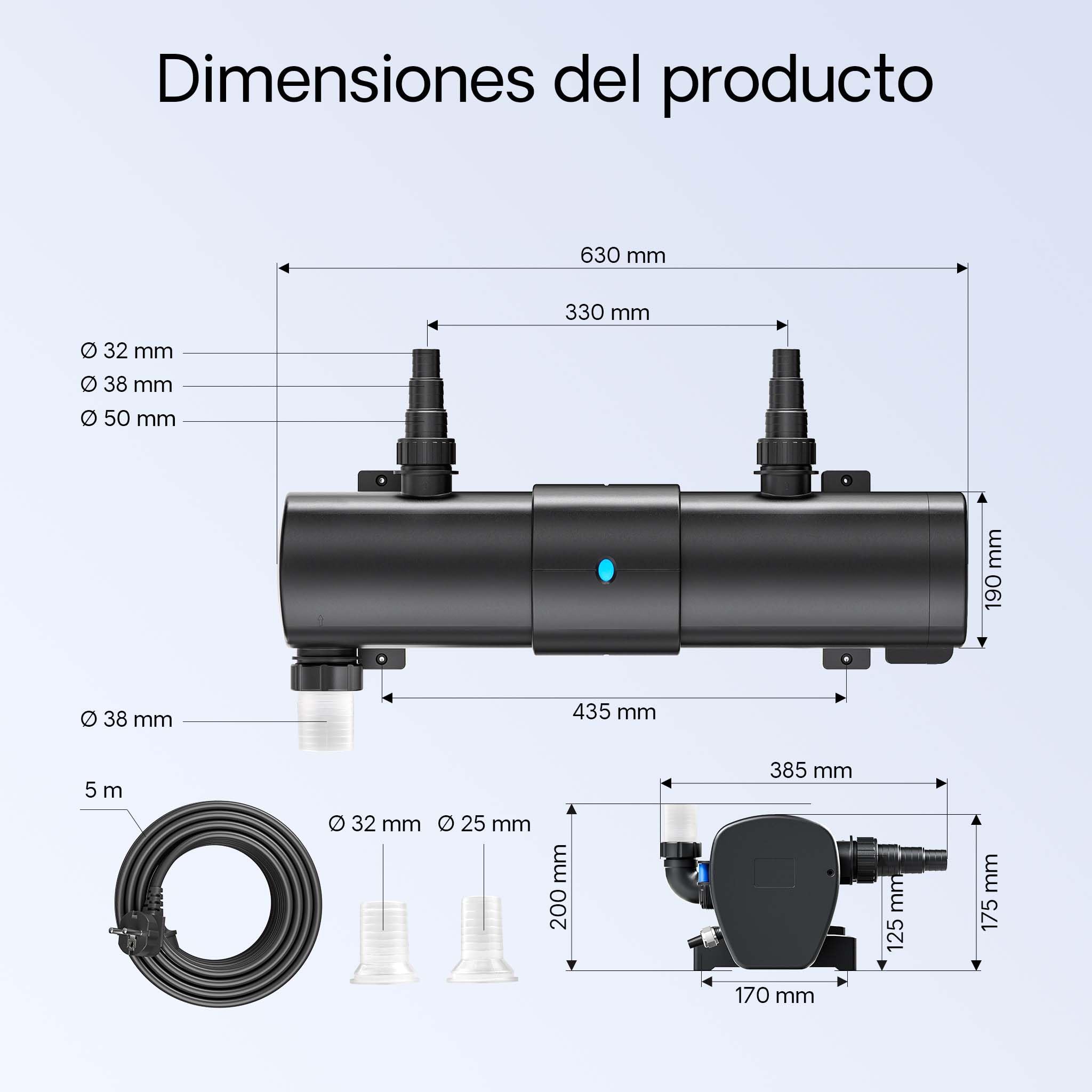 SunSun CUV-2110 Clarificador Agua Estanque Filtro de luz 110W hasta 120.000l luz UV antialga