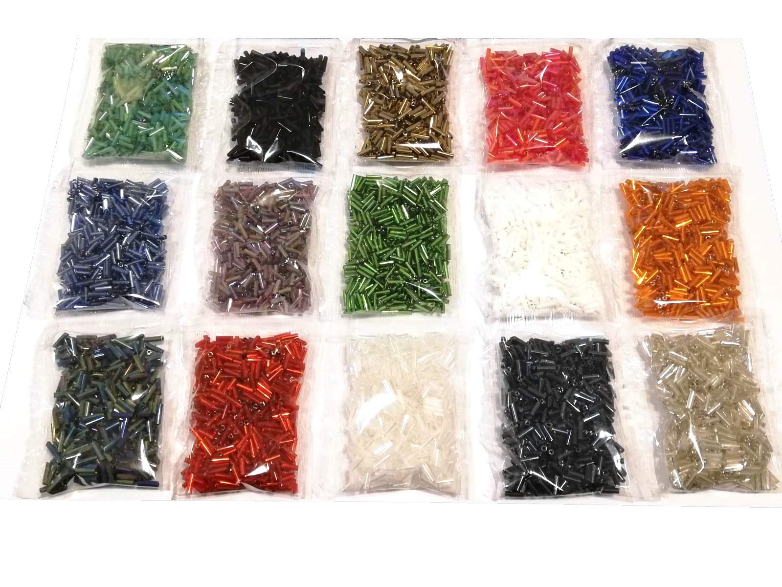3300 Cuentas De Cristal Tubular De 6 Mm X 2 Mm - 51 Colores Opacos Y Transparentes, Para Bisutería, Manualidades Y Decoración