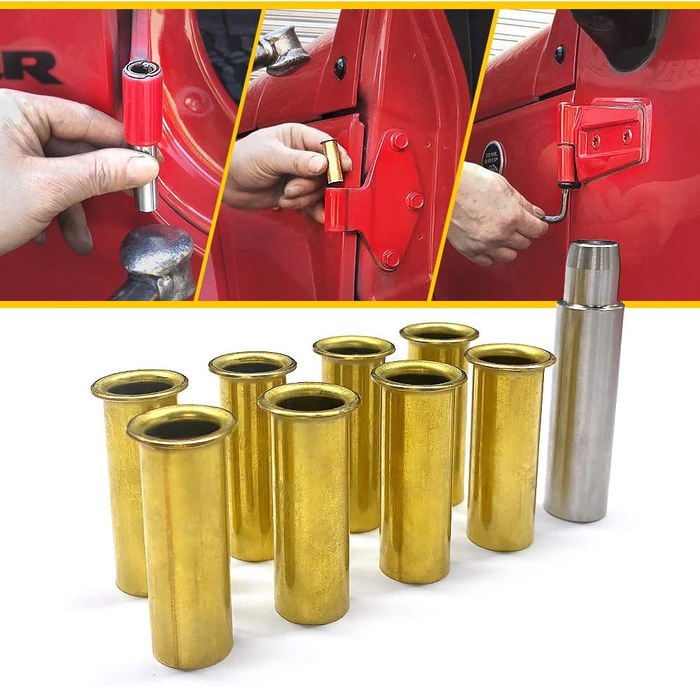 Lumenix Door Pin Guides, 8PCS Brass Door Hinge Liners