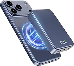 Magnetic Portable Charger for Magsafe Power Bank, 26800mAh 20W PD Large Capacity Aluminum Alloy USB-C in&Out Wireless Fast Charging Battery Pack for iPhone 17/16/15/14/13/12 Series, Deep Purple