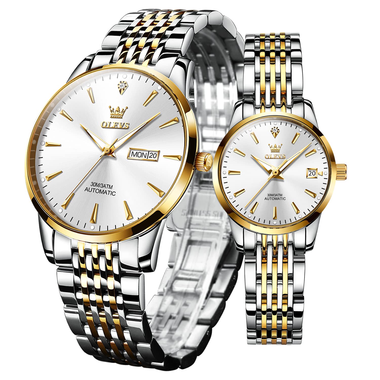 Rose Quart Stainless Watches for Women-OLVES Crystal Ladies Watch Waterproof for Luxury Dress Jewelry Fashion Female