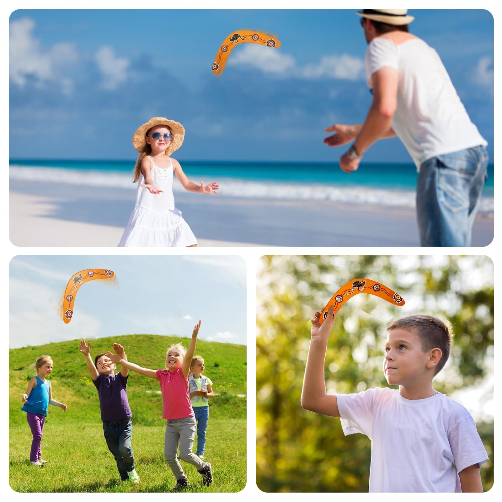 2 sztuk Boomerang dla dzieci, Drewniany Bumerang Drewniany Bumerang w kształcie litery V do rzucania gry dla dzieci dorosłych na świeżym powietrzu sport zabawki gry