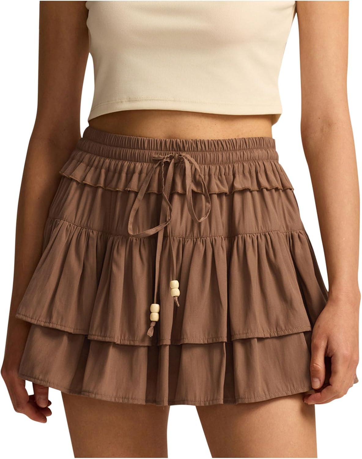 Skirts for Women Y2k Mini Skirt Casual Layered Drawstring High Waist Pleated Short Skirts Pleated Cheer Skirt