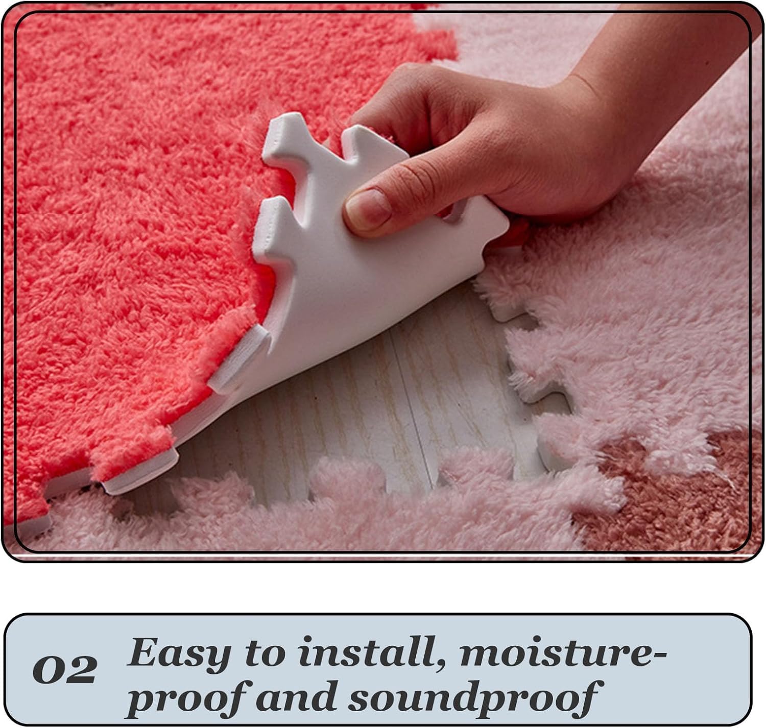 LNNNW Plush Piezas Alfombra Puzzle Alfombra de Espuma de Felpa for Gatear, Alfombra Cuadrada entrelazada de Rompecabezas, Alfombra Antideslizante DIY, 10/12/16/20 Uds.(Bianco,16pcs)
