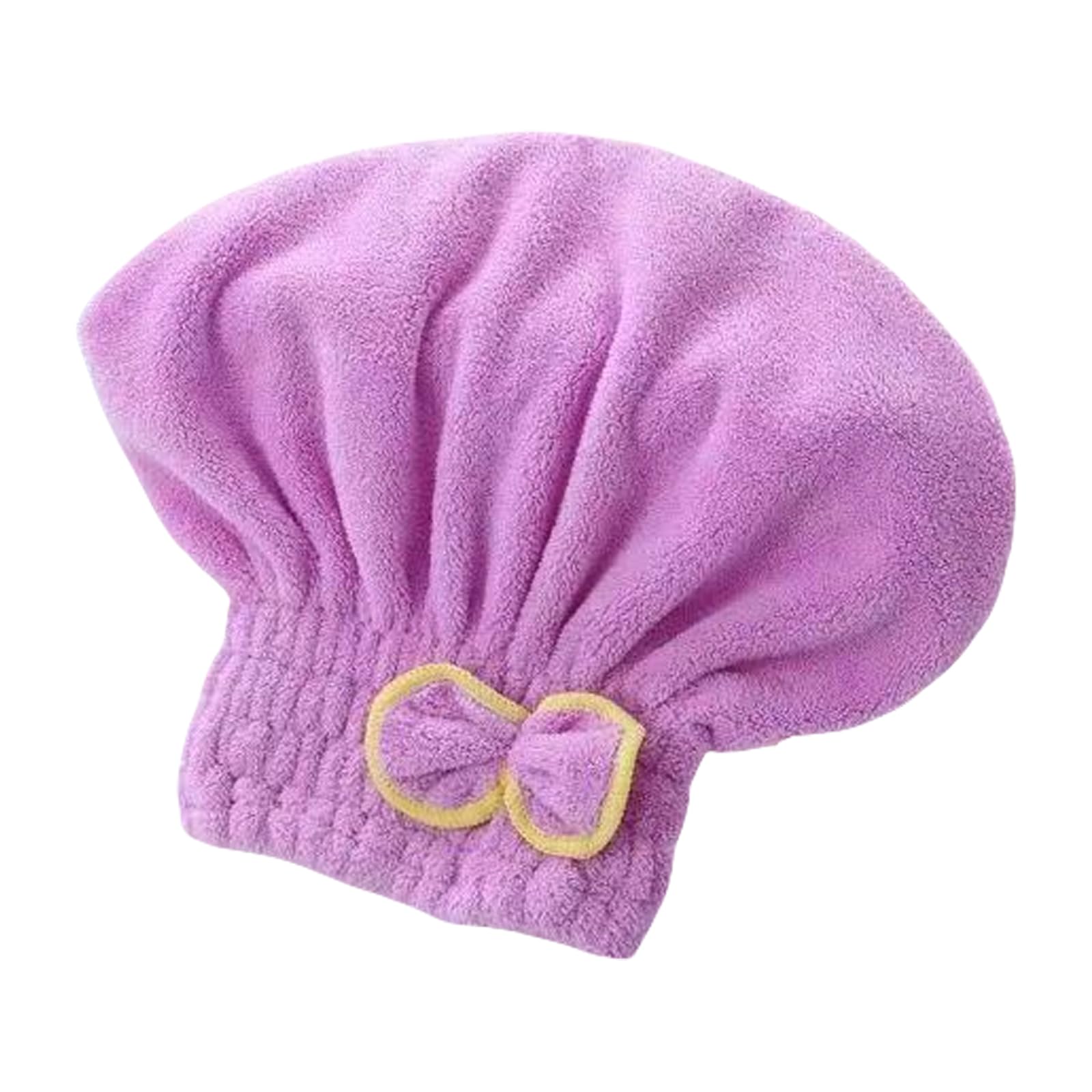Woedpez Accessories High Absorbency Hair Towel Wrap Fast Drying Corals Velvets with BowKnot for Wet Corals Velvets
