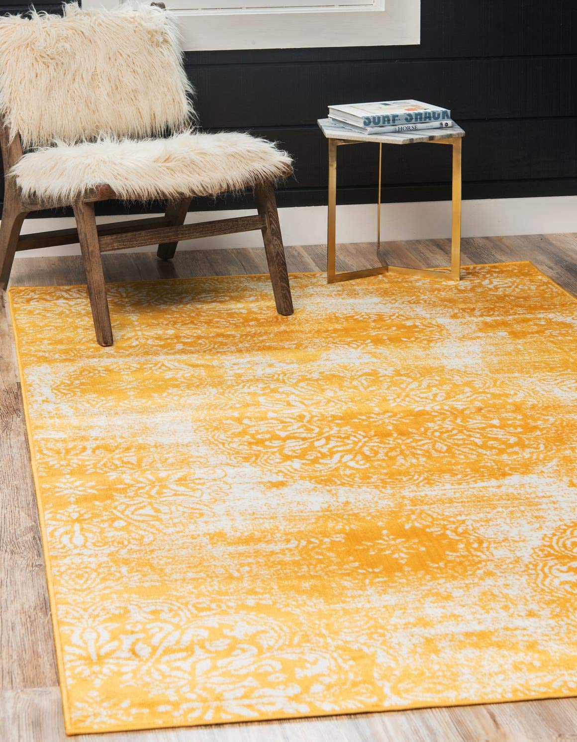 Unique Loom Sofia Collection Area Rug - Grand (8' x 10' Rectangle, Yellow/ Ivory)