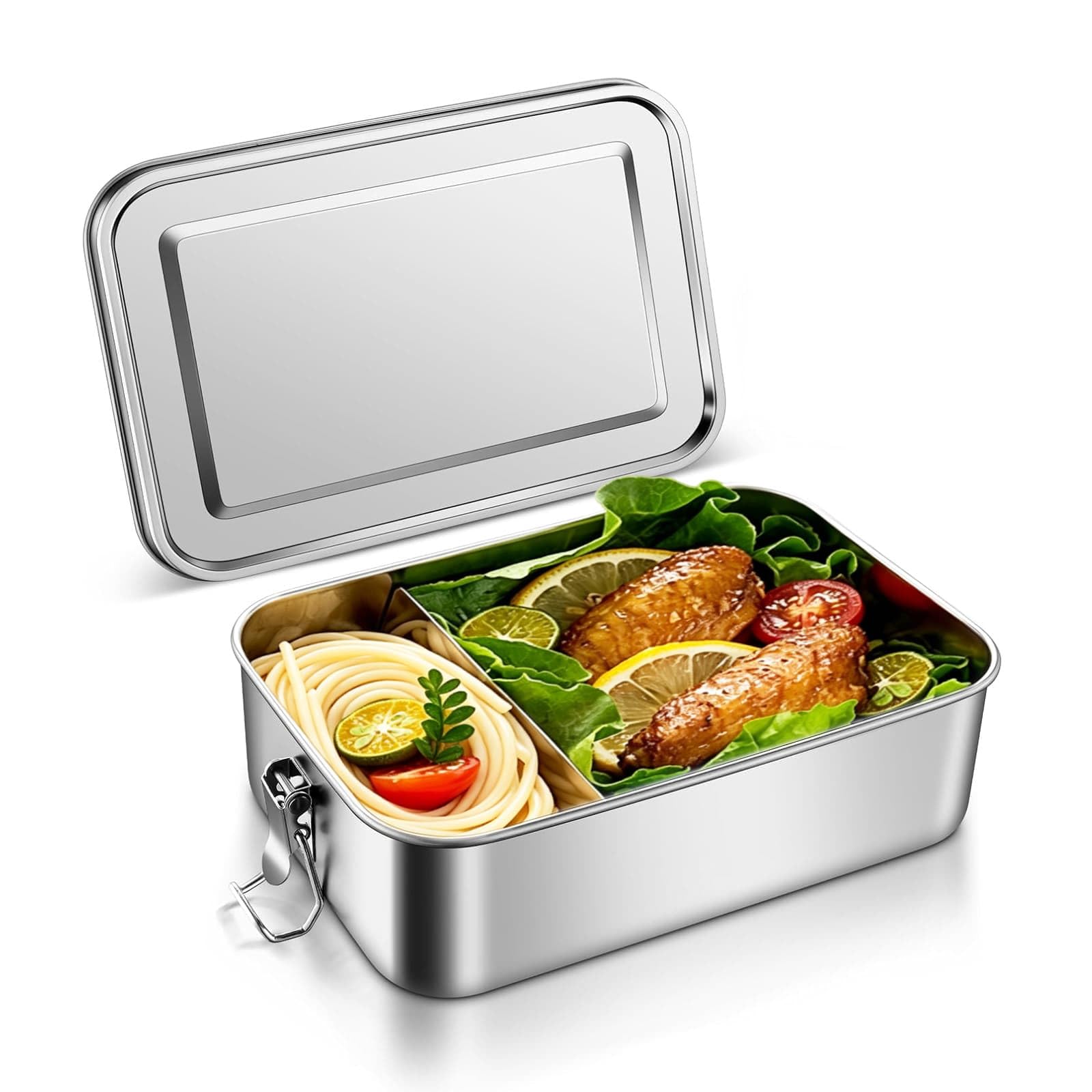WEELOO Stainless Steel Lunch Box, 800ml/1400ml Leak-Proof Metal Bento Box — image 1