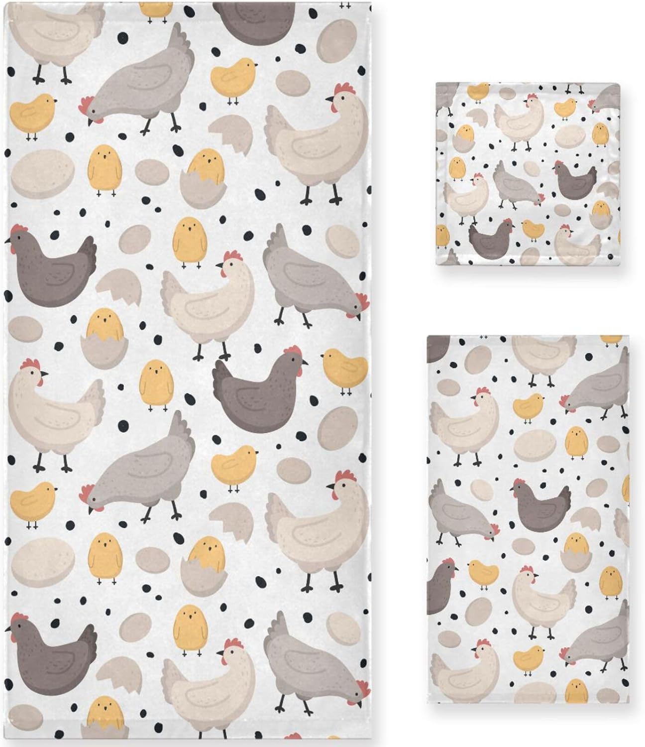 Naanle Chic Watercolor Rainbow Scales of Mermaid Soft Luxury Decorative 3 Pieces Set Towels, 1 Bath Towel+1 Hand Towel+1 Washcloth, Multipurpose for Bathroom, Hotel, Gym, Spa and Beach