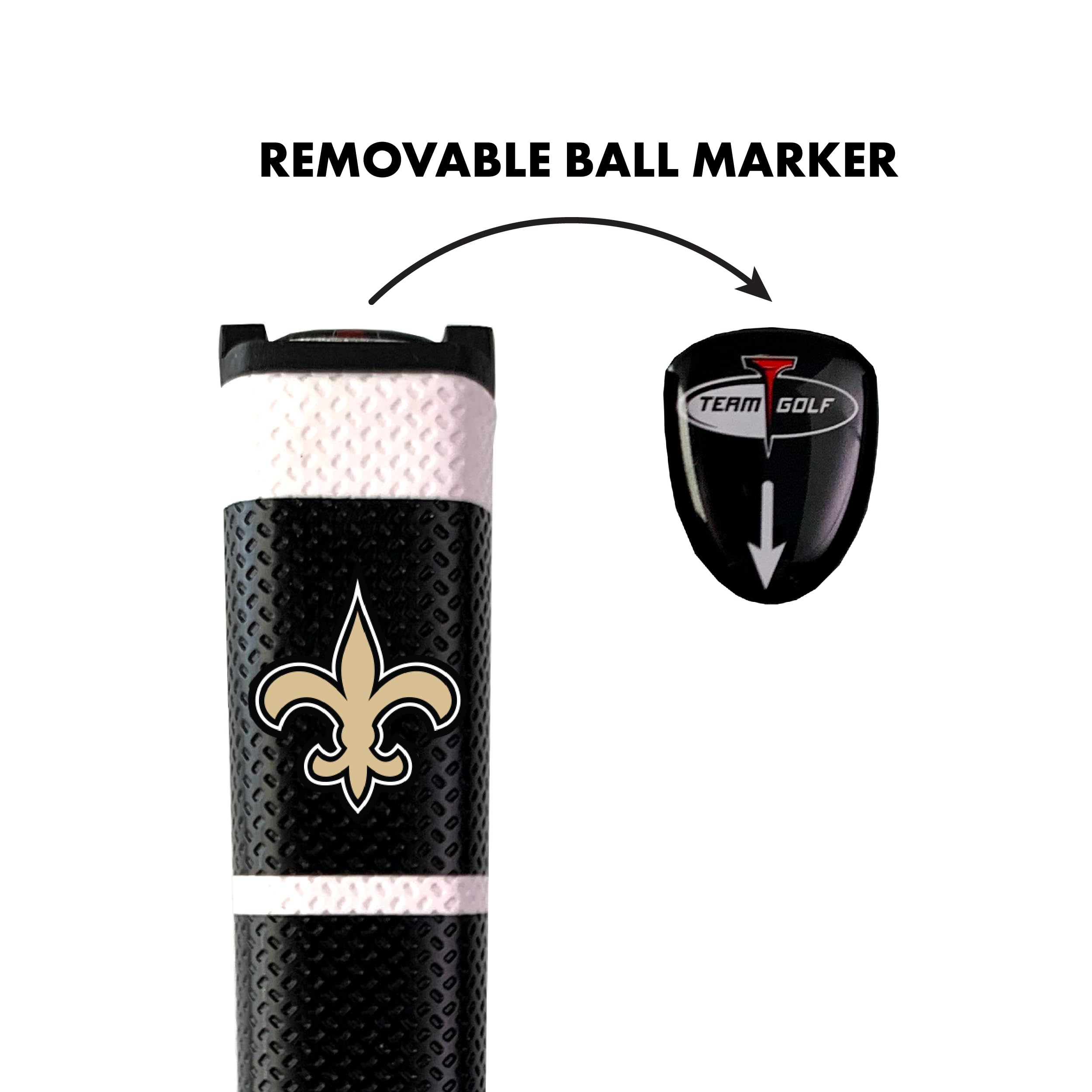 Team Golf NFL Golf Putter Grip with Removable Gel Top Ball Marker, Durable Wide Grip & Easy to Control