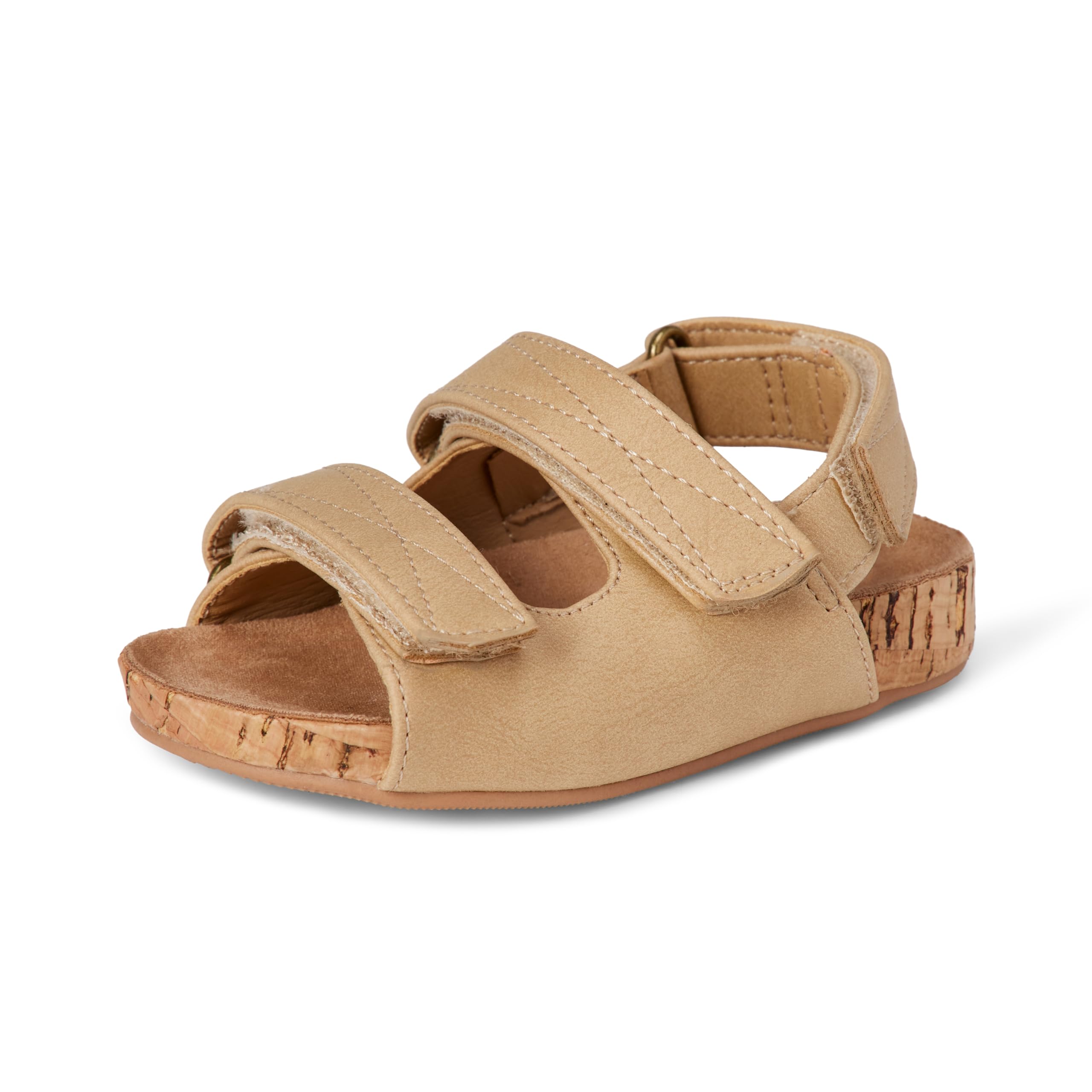 Amazon Essentials Boys' Velcro Cork Sandals, Taupe, 13 Little Kid