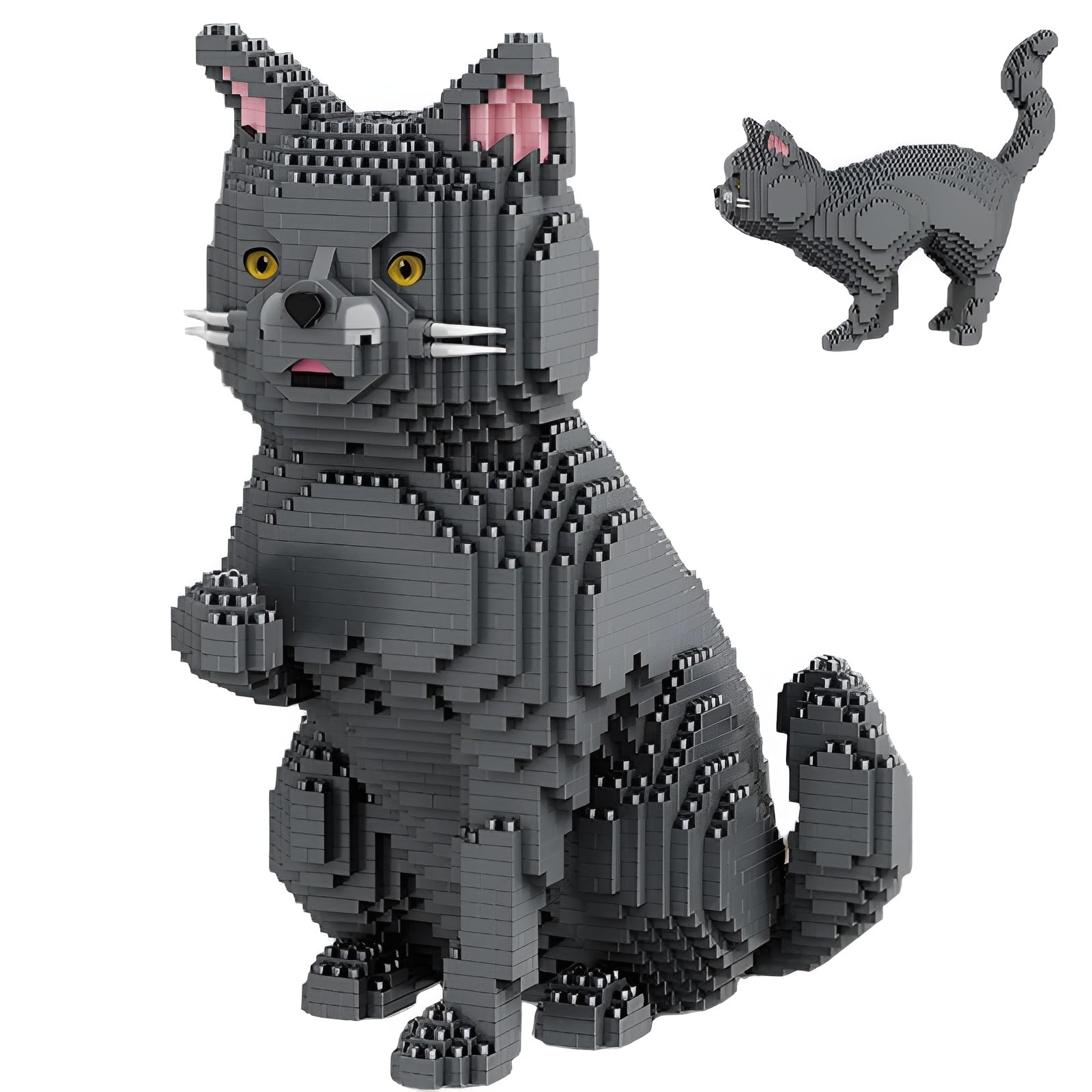 Blue Cat Mini Building Kit Pet Animal Micro Bricks Set Decor Gifts- 2277PCS