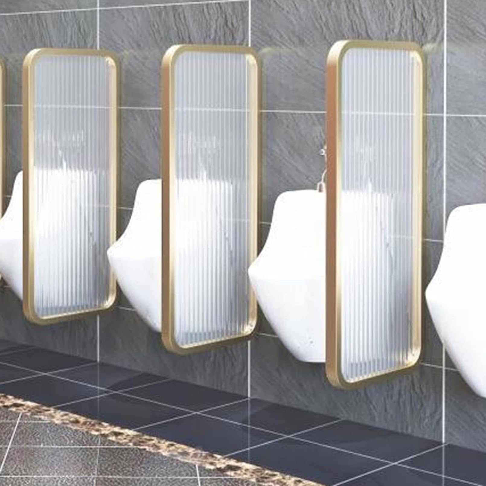 GJZQDKX Urinal Divider Privacy Screen,Urinal Partition Divider Screen, Wall-Mounted Toilet Privacy Baffle, Translucent Glass Urinal Shield for Public Restrooms, Hotel Bathroom Privacy Panel (Color: