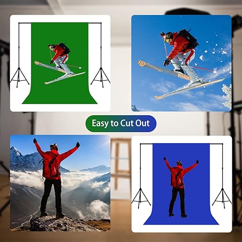 Miniatura 5 de KUKUSOUL KUSKX002 - Telón de fondo azul verde 2 en 1 reversible de 5 x 7 pies, color azul y verde, para fotografía, juegos y transmisión en vivo