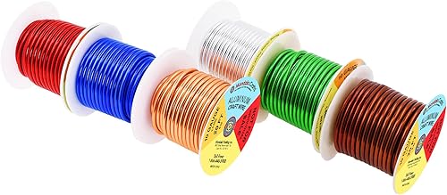Miniatura 798 de Mandala Crafts - Alambre de aluminio anodizado de calibre 22 para hacer joyas - 121.92 m de alambre flexible de color en tonos pastel - Flexible