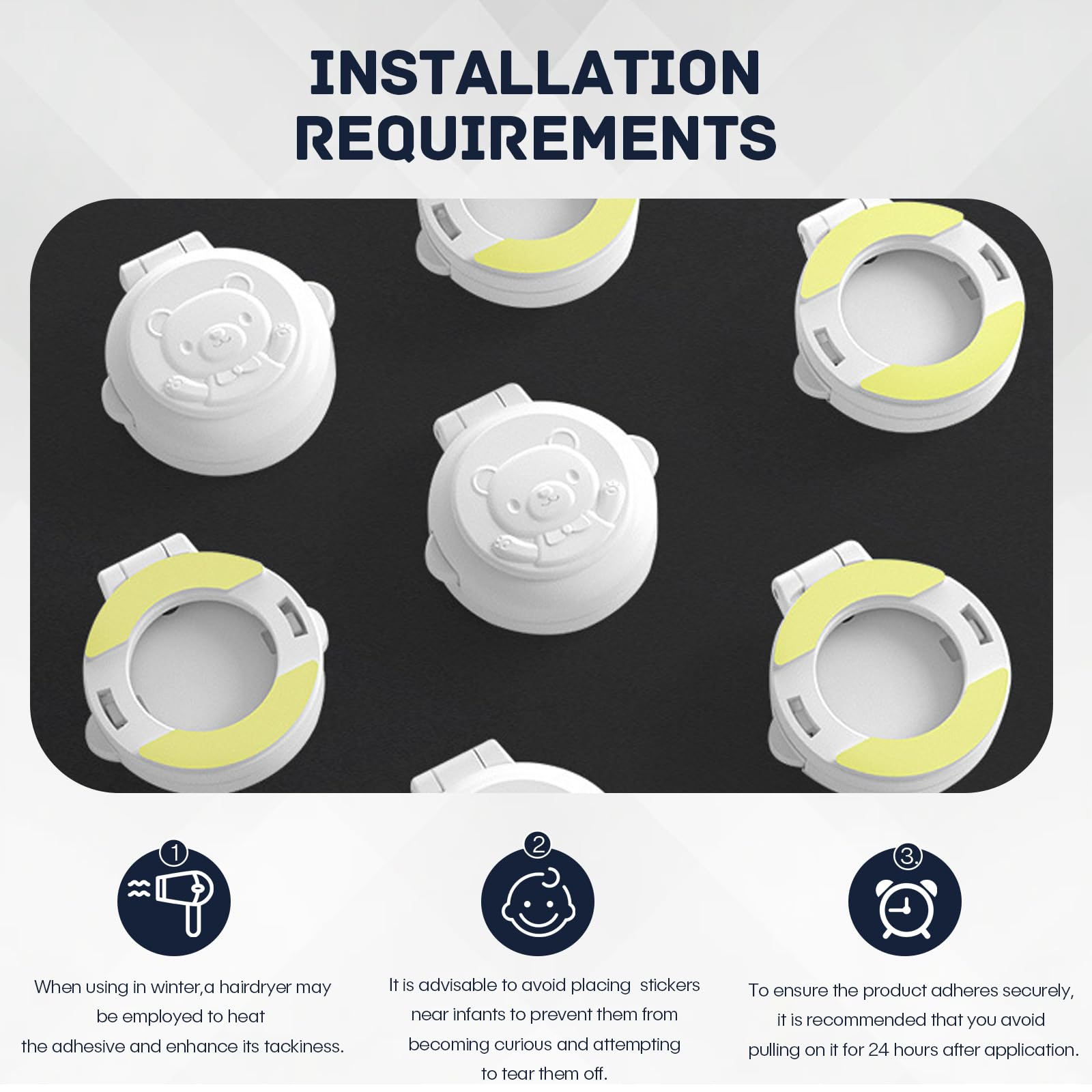 Boutons de verrouillage de sécurité pour bébé, 6pcs verrous de sécurité enfant pour verrouillage de machine à laver verrouillage de sécurité pour machine à laver pour démarrage de clé (blanc)