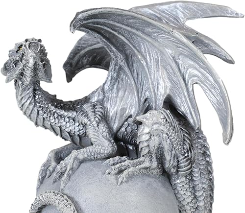 Miniatura 9 de Ebros Gift Dream Weaver Fantasía Wyrmling Sombra Blanca Fantasma Dragón Dormir En Luna Gris Figura 6" Alto Celestial Drake Dungeons and Dragons