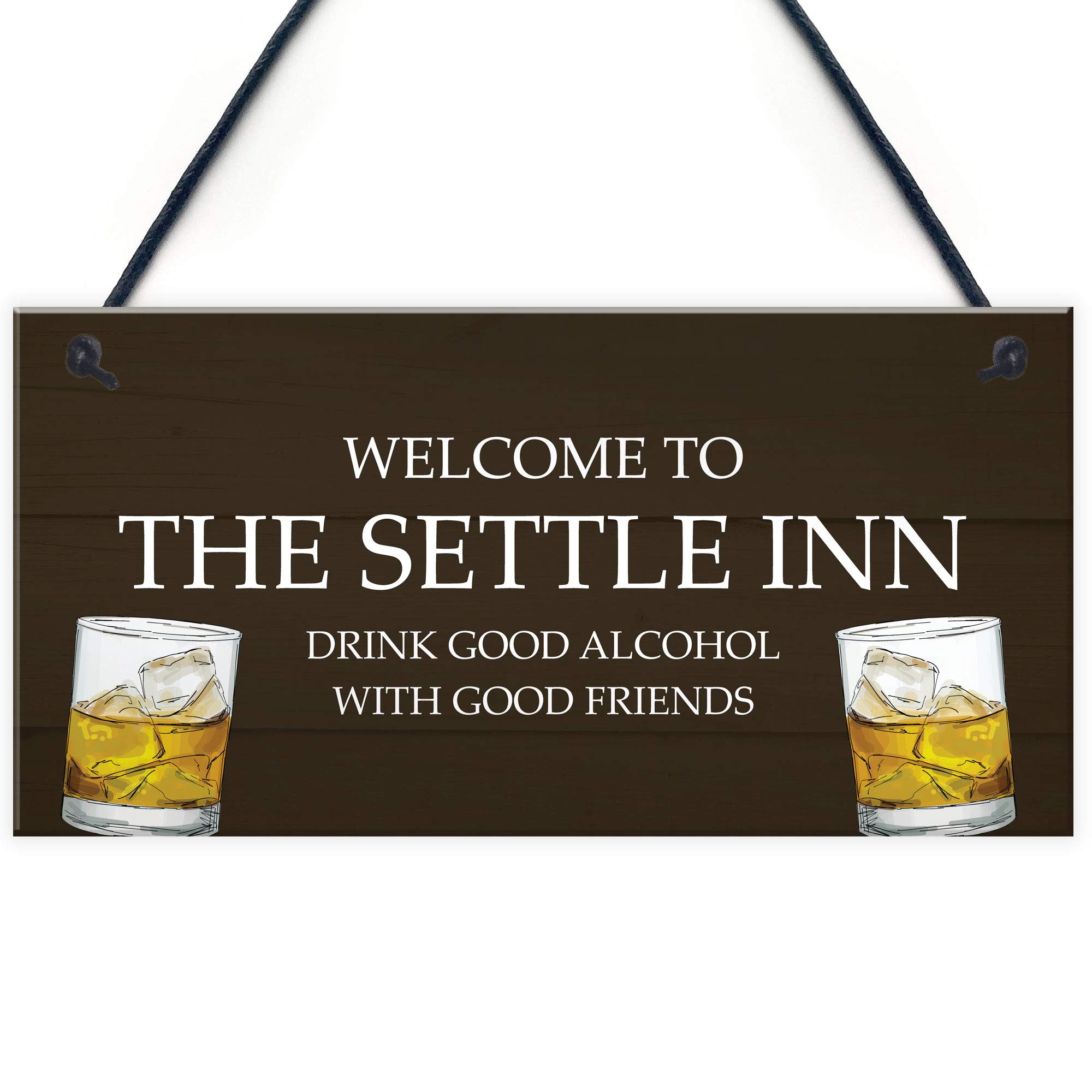 Funny Alcohol Sign Home Bar Man Cave Sign Pub Hanging Plaque Gin Beer Gift