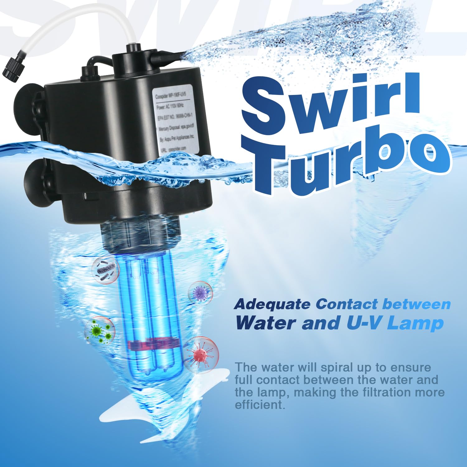 Amazon.com : Aquarium U-V Filter for 10-40 gal, 132 GPH