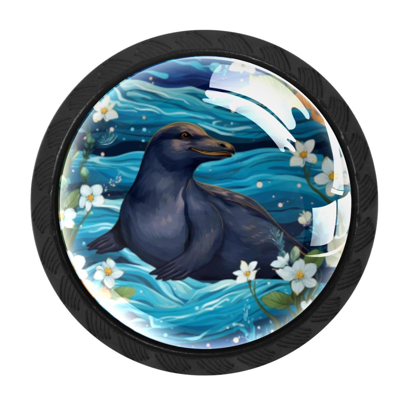Chenzzzz Multicolored 09 4 Pieces Platypus Duckbill Drawer Knobs, 35Mm Black Cabinet Knobs, Drawer Pulls And Knobs, Dresser Drawer Knobs, Cabinet Hardware Kitchen Cabinet Knobs