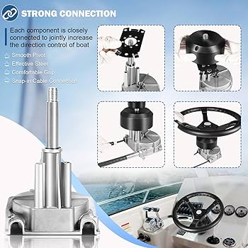 VEVOR Hydraulic Outboard Steering Kit, 90HP, Marine Boat